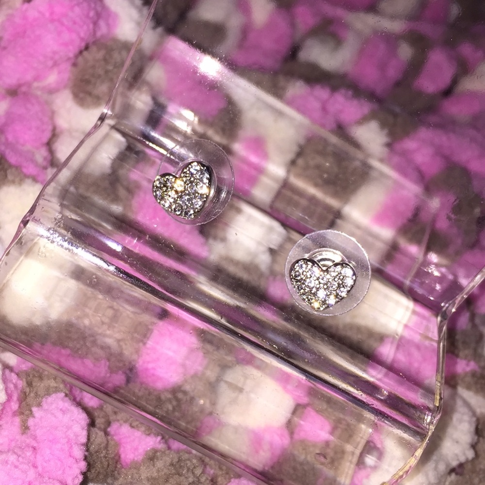 Heart shaped silver earrings